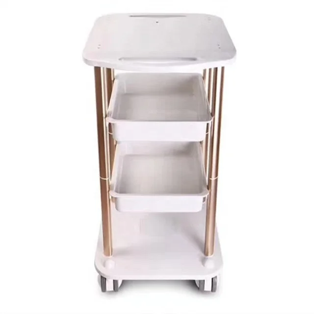 2020 New custom Aluminum silver facial furniture spa hairdressing cart beauty hair salon trolley