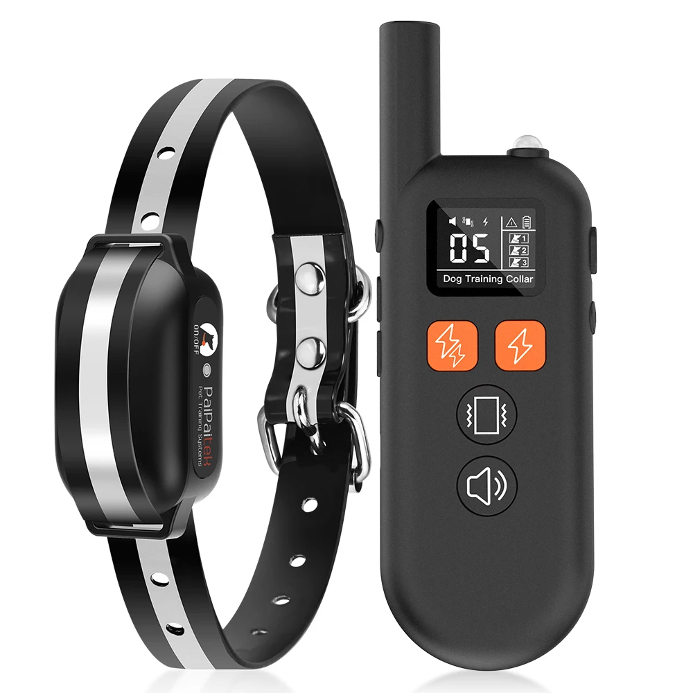 Waterproof Rechargeable 1000m Electric Dog Training Collar LCD Display Anti-Barking Remote Control Plastic Pet Training Supplies