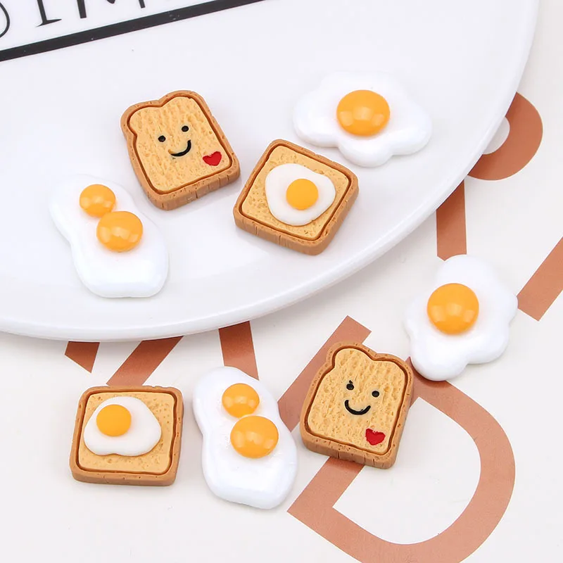 Factory Supplier Miniature Bread Resin Food DIY  Simulation Bread Flatback Resin Charms