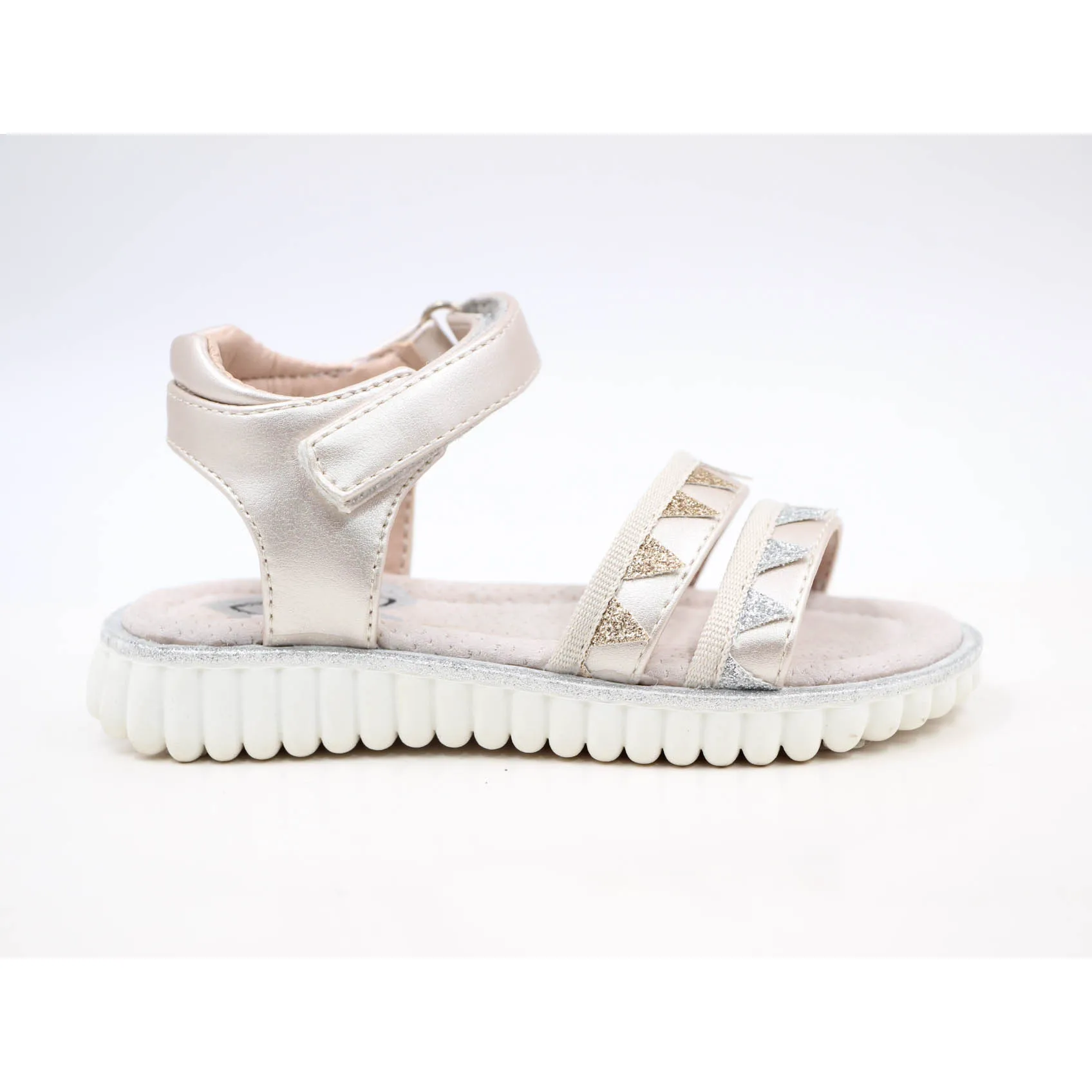  New outsole design pink girl sandal pearl PU shoes pig suede insole for Girl