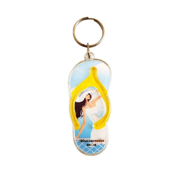 
Attractive Design High Quality Souvenir Slipper Shape Custom Acrylic Key Ring Custom Acrylic Key Chains 