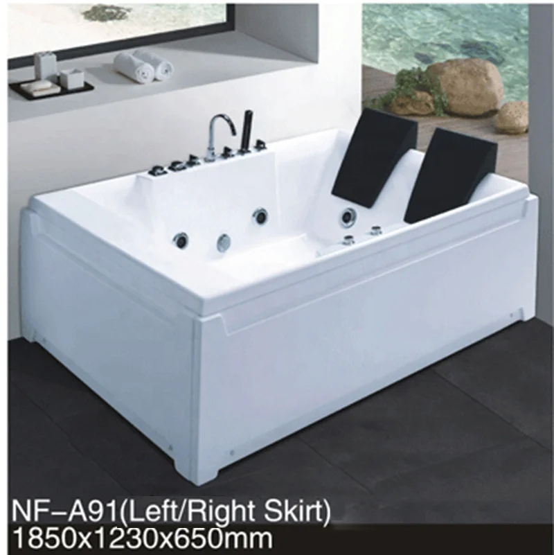 Single Massage Bathtub Hottub Bath Tab Bathtub Whirlpool Dual-side Skirt Freestanding Bathtubs