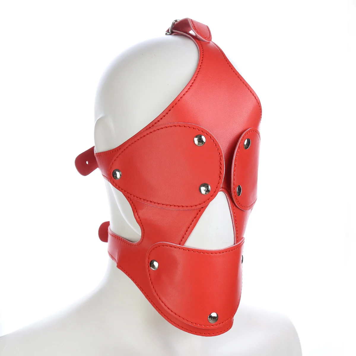 Hood With Ball BDSM Hood Adult Slave Sensory Deprivation Games Full Head Bondage Restraints Fetish Hood Sex Toys for Women Men