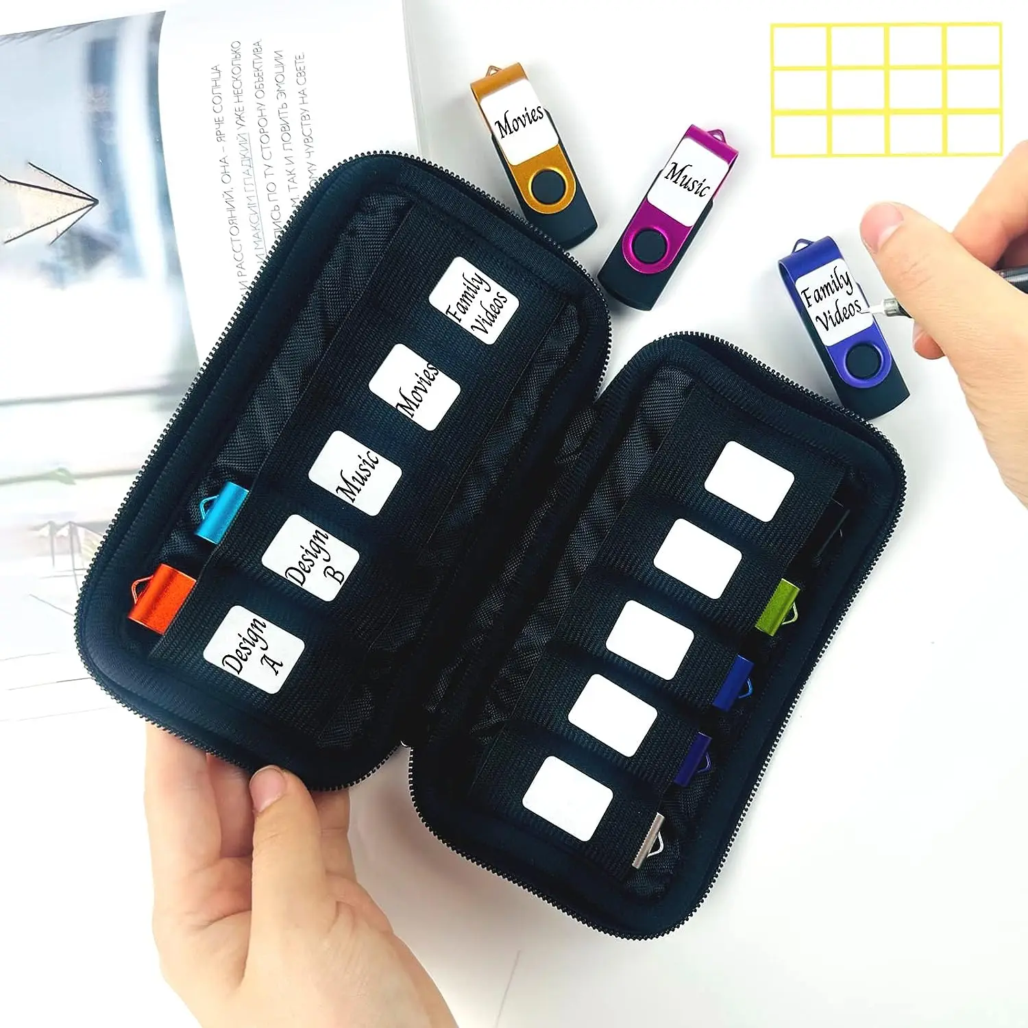 Футляр для флэш-накопителя USB держатель сумка электронных аксессуаров органайзер