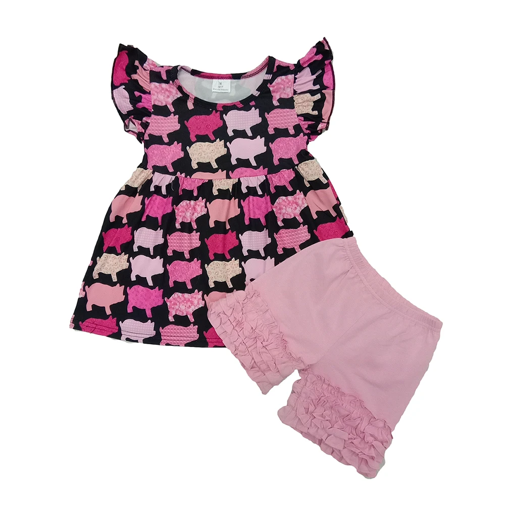 Fashion Baby Girls Casual Red Top Yellow Color Icing Shorts Girls Clothes Sets 12 Years Boutique Girls Clothing Set Summer