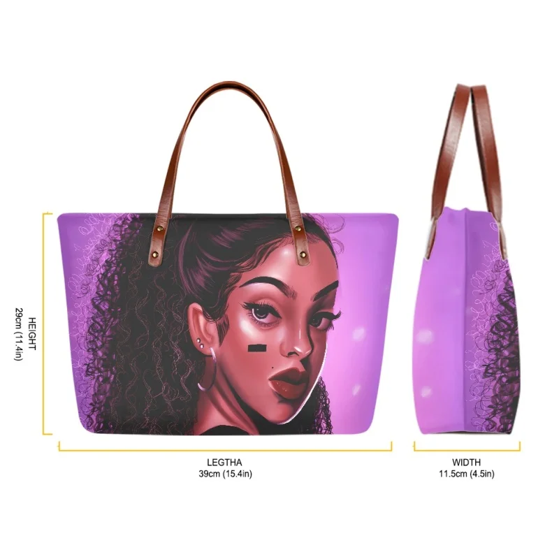 Custom American Africa Ladies Girl Set  Print Unique Designer Luxury Tote bag Handbags Wallet Purse