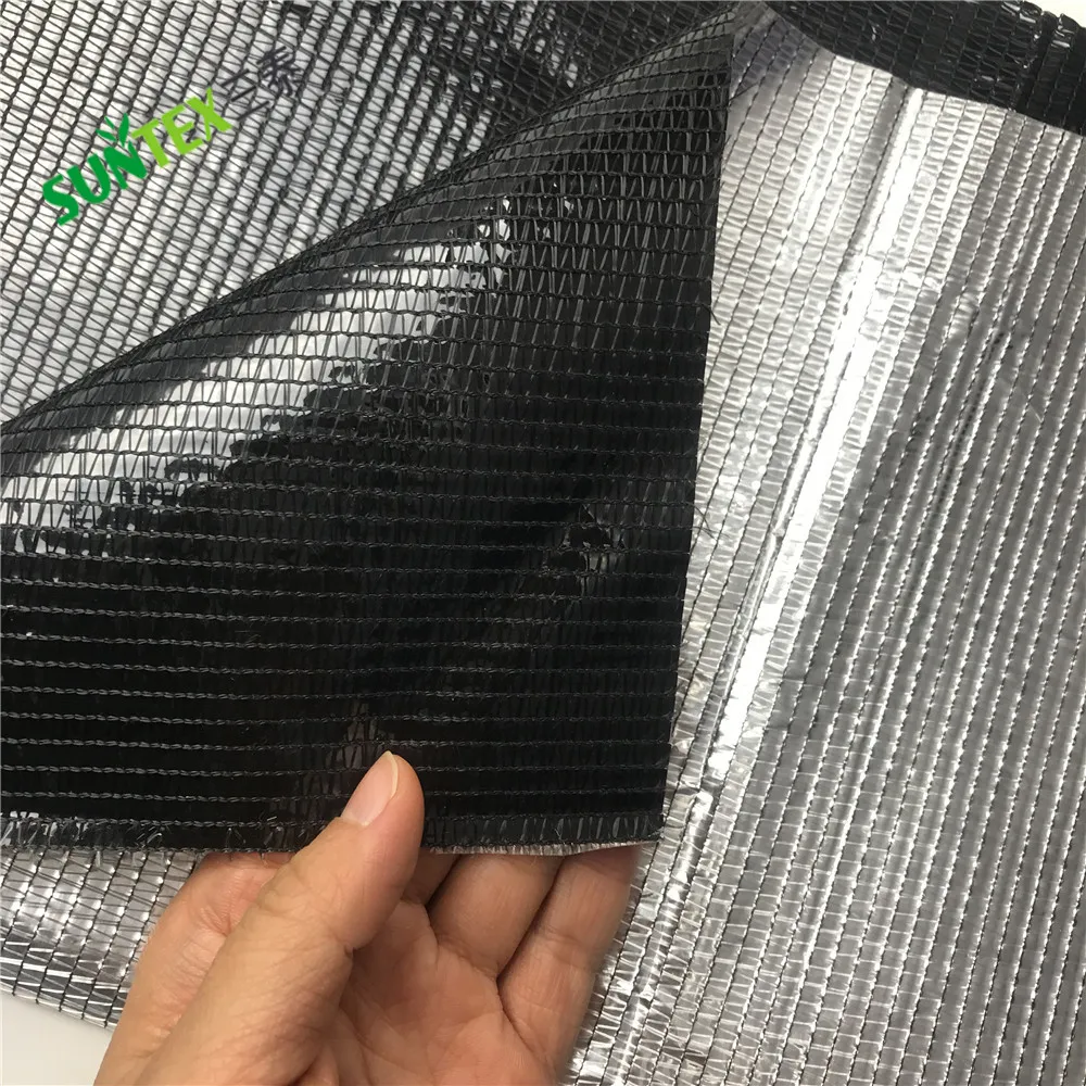Aluminized fabric reflects infrared radiation greenhouse curtains tarp indoor grow warehouses light deprivation cover