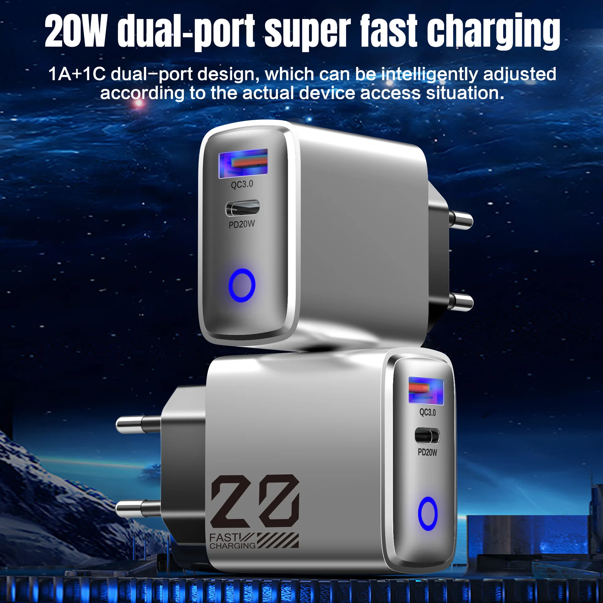 Factory wholesale price Best Selling Products 2025 Custom Logo US EU 20W Type C Mobile Phone Wall Charger USB PD Phone Charger