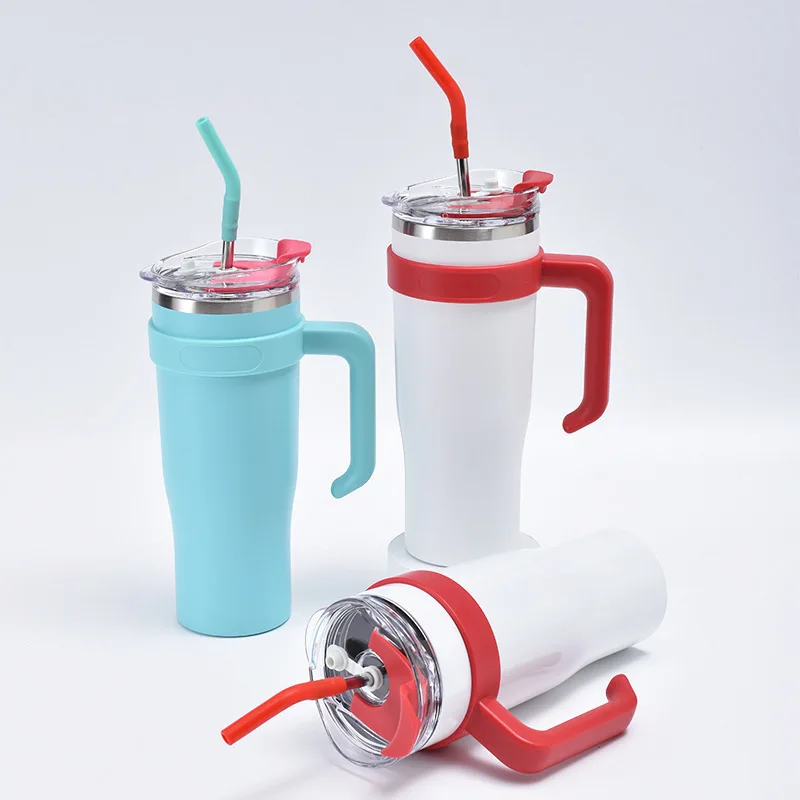 Car Insulated Stainless Steel Thermos 40oz Water Bottles Water Coffee Mugs Tumbler Cups 40oz With Handle Wholesale Bulk