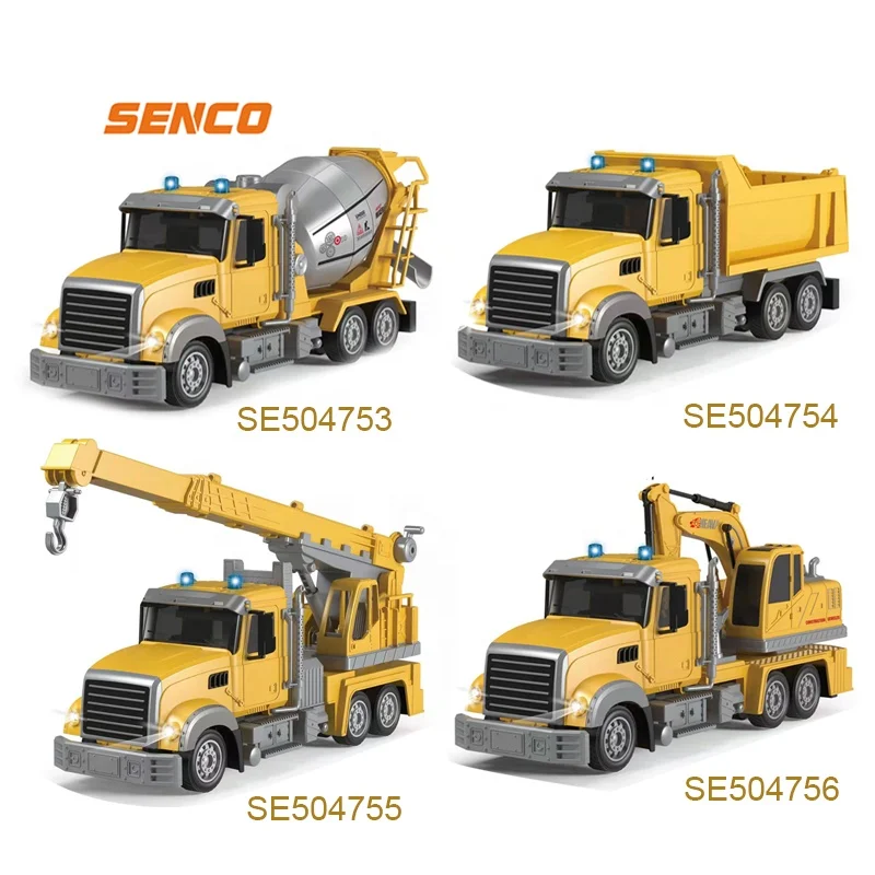 Senco Engineering Toy City Series Construction Dump Truck Plastic Cargo Vehicle with Trailer