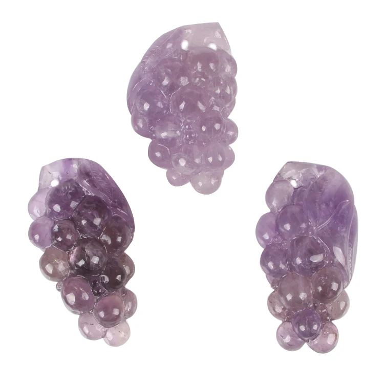 
Wholesale natural quality amethyst carving grape decorative amethyst healing stone 