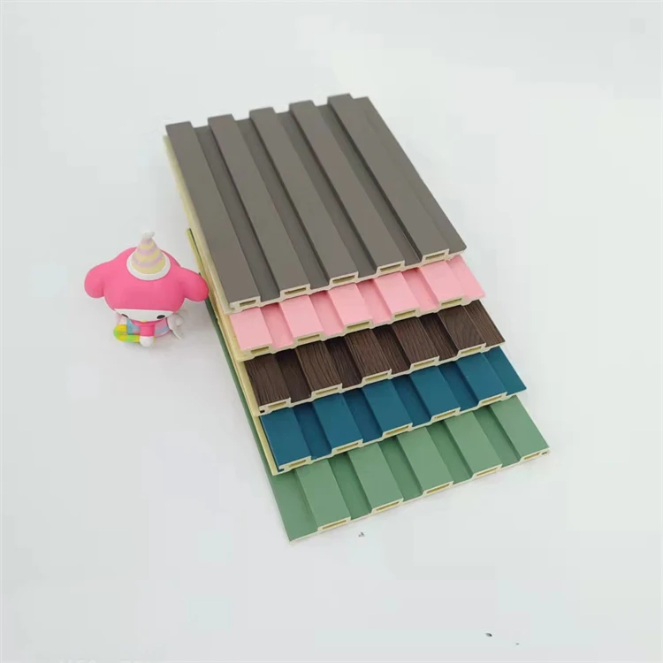 Factory Wood Plastic Composite PVC Coating Cladding Fluted Wall Board Interior WPC Wall Pane