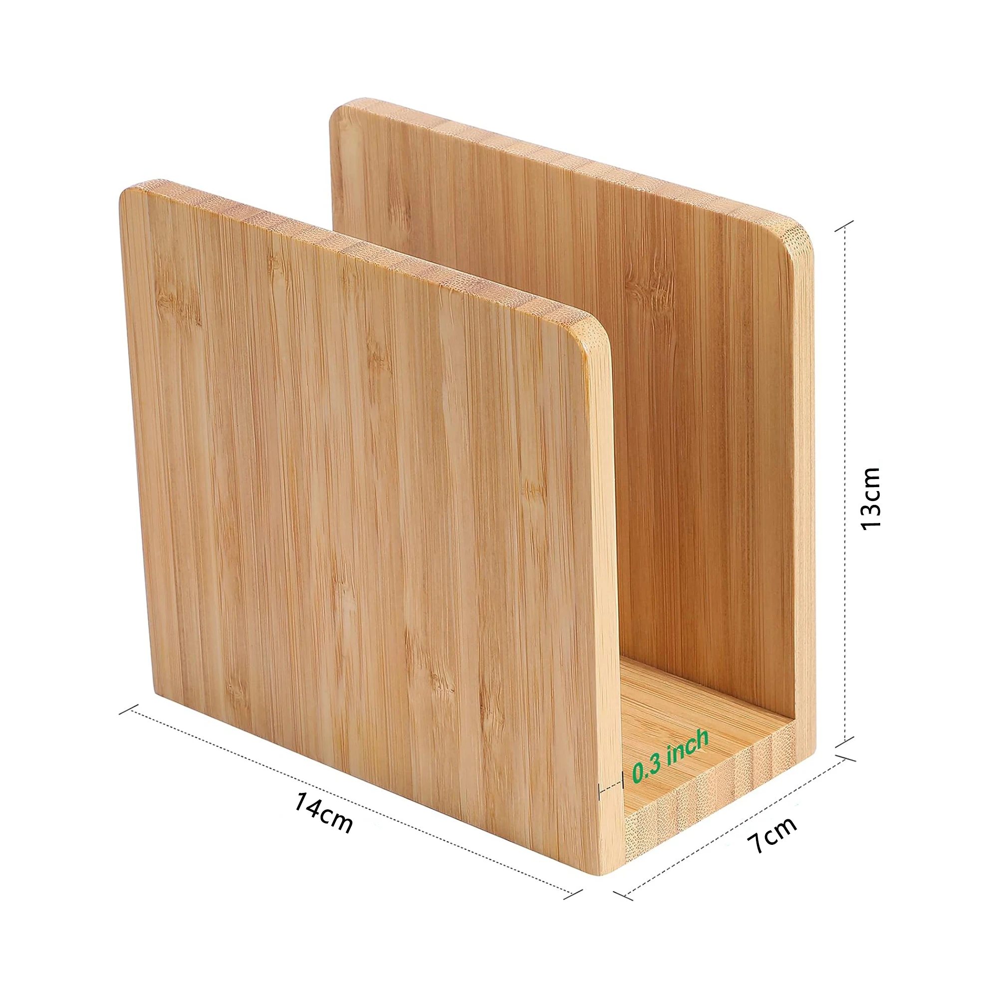 Wholesale Tabletop Freestanding Tissue Dispenser Bamboo Napkin Holders for Tables