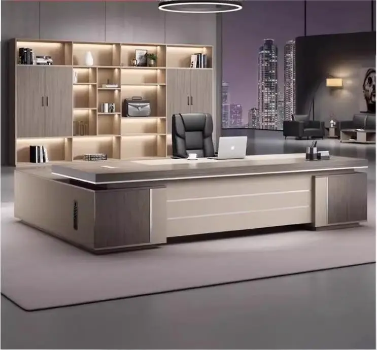 wooden Luxury Office Table and chairs design Executive office desk set Manager Office furniture Commercial Furniture work desk