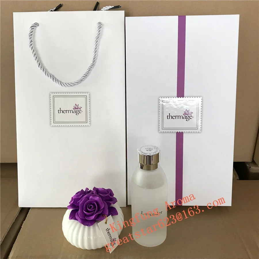 Amazon Hot Sell Factory Ceramic Aroma Stone  Ceramic Scented Flower Diffuser Lavender Perfume  Flower 120ml Air Freshener