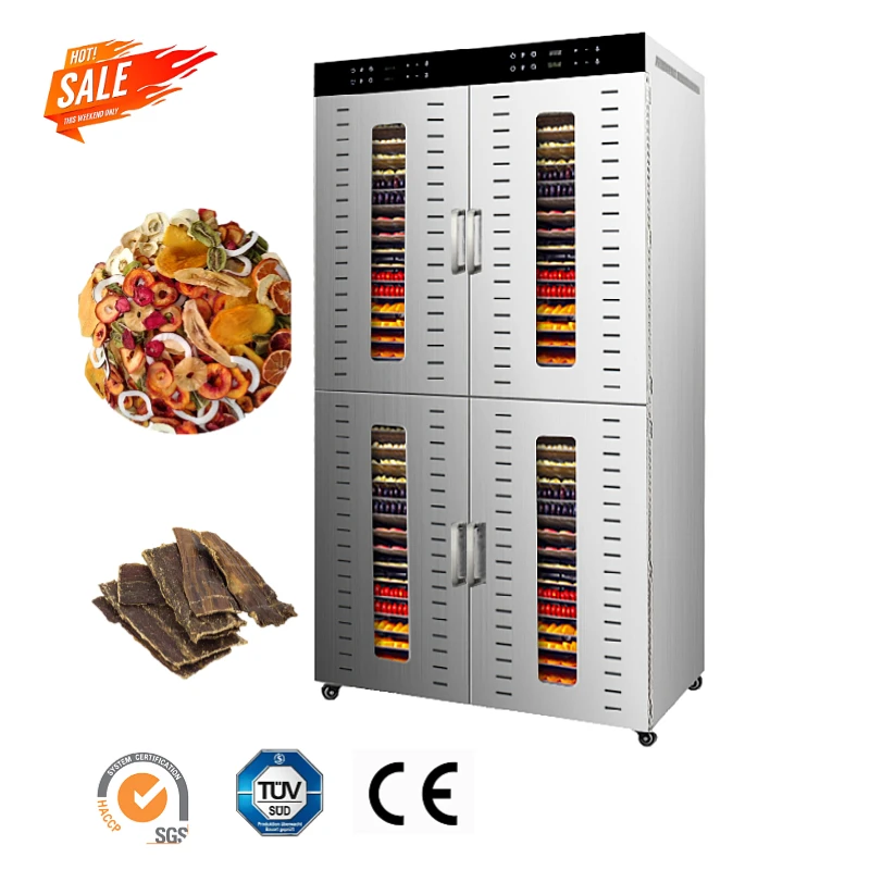 New 80 96 trays Commercial Kitchen Stainless Steel onions dried kiwi fruit chips Dehydrator Food and beef dehydrating Dryer