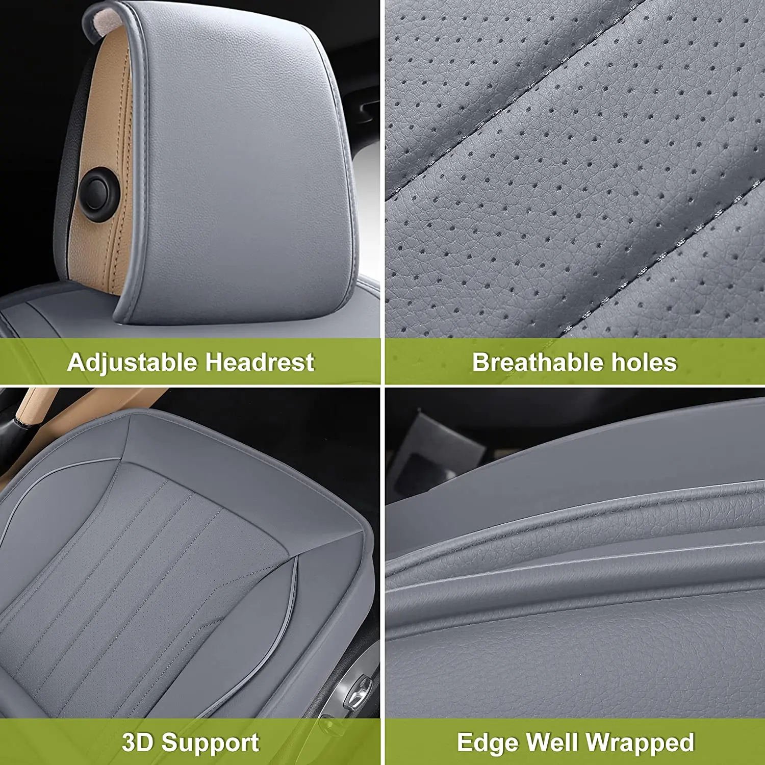 Hot Sale Waterproof Leather Seat Cover Air Bag Free Seat Protector with pockets for Car Front Seat