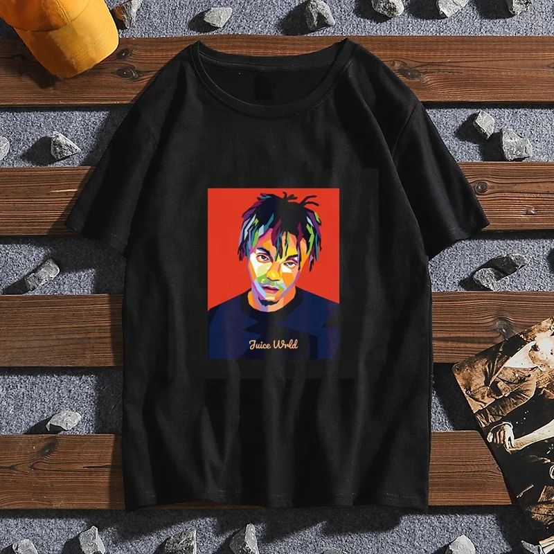
Wholesale Custom Tshirt Men Basic Plain 100% Cotton Piece Juice Wrld Polaroid T-Shirt Hip Pop Tshirt 