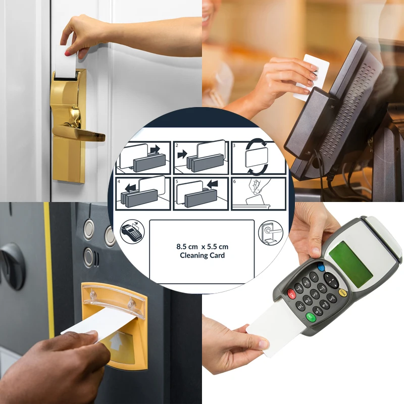 CR80 credit card reader cleaner card reader cleaning magnetic head cleaning card