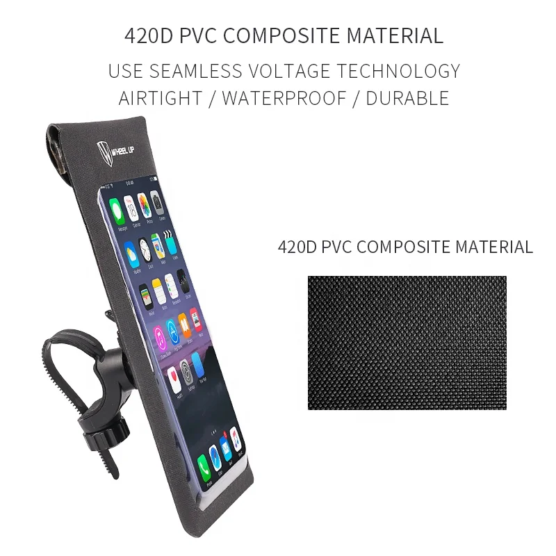 
WHEEL UP Ultra Thin Adjustable Touch Screen Phone Bike Waterproof Phone Holder Bag Handlebar 