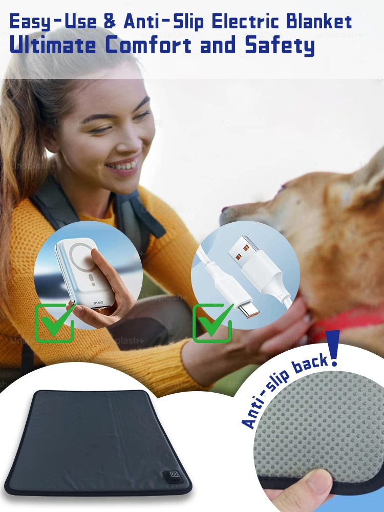 Waterproof USB Rechargeable Car Home Office Heated seat cushion pet Graphene Heating Pad Pain Relief Cover Heated Chair Cushion