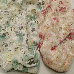 textile factory price 3D floral chiffon embroidered large print fabric embroidery for lady fashion dress