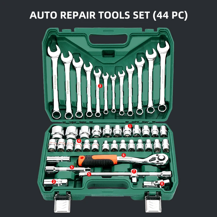 TFAUTENF 44 piece auto repair and maintenance tools kit/tools set with wrench and socket for home repair and garage use