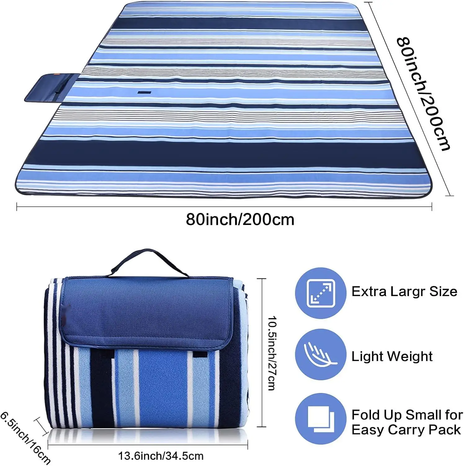Extra Large Waterproof Picnic Mat Sand Proof Beach Travel Camping Blanket