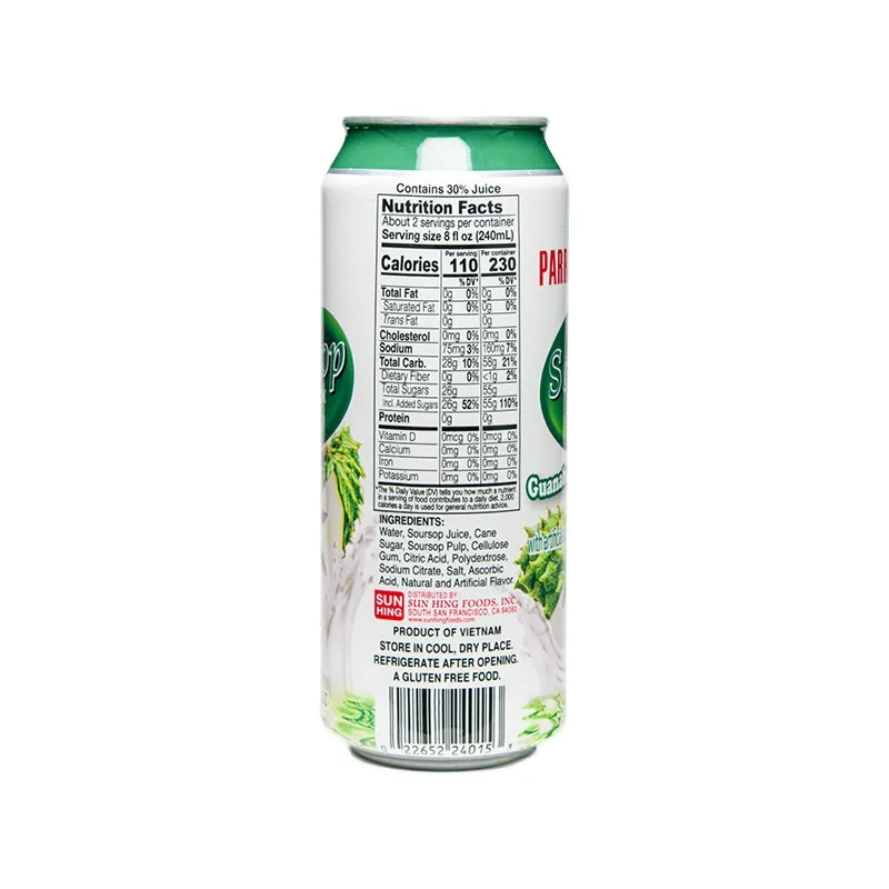 Premium Quality Made in Vietnam Best Sale Fresh 500ml Canned Soursop Juice Drink With Pulp