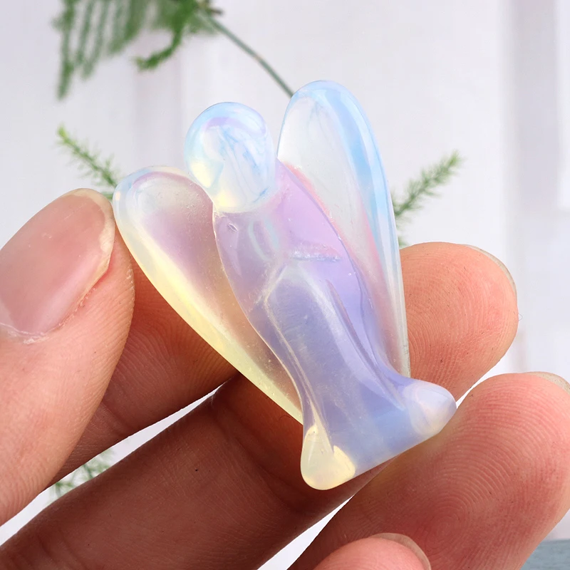 Wholesale natural 1.5 inch healing stones gemstone angel crystal angel figurines for souvenir