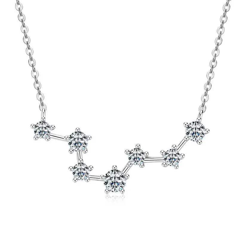 De Chic Pass Diamond Tester Classic D Color White Full Moissanite Necklace 925 Sterling Silver Starry Big Bear Pendant Jewelry