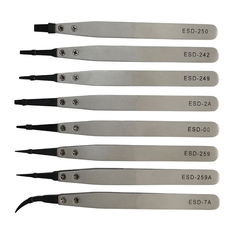 2021 High Precision Light Weight  Antistatic Esd Tweezers Esd Plastic Tweezers