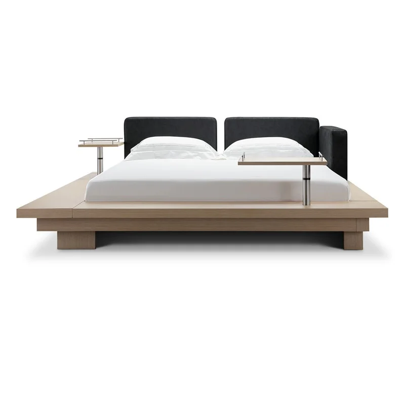 
COOMO High Quality Double Bed Modern Style Leather Wooden Leather Bed 