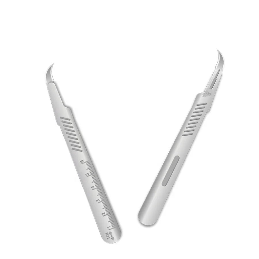 Sterilized Disposable Stainless Steel 12D Surgical Scalpel Blade 12D With Plastic Handles Knife