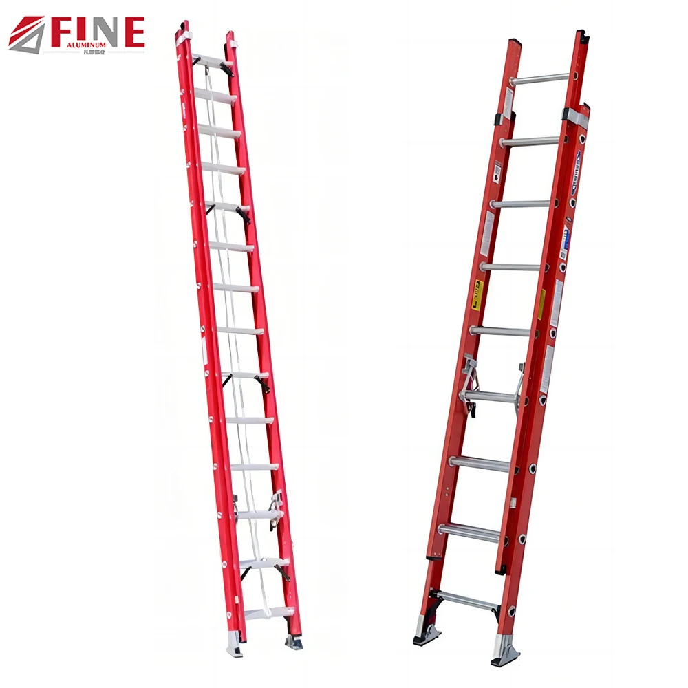 7.2m High Quality Fiberglass Telescopic Extension Ladder Stair Type Iaa