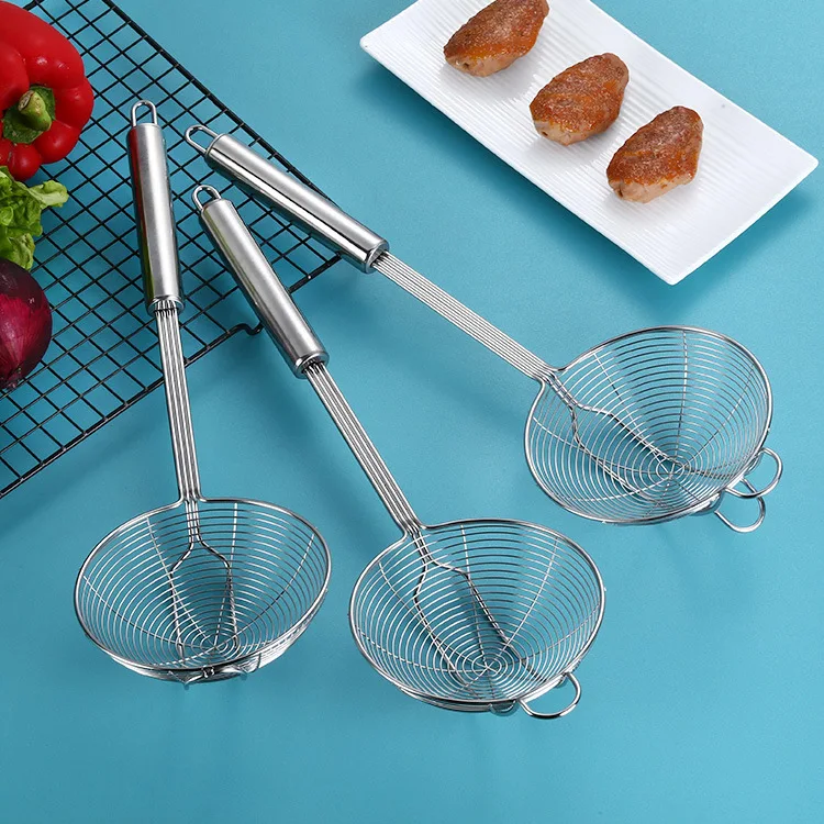 Stainless Steel Filter Oil Pot Food Filter Cookware Colander Fried Filter Baking Kitchen Cooking Strainer
