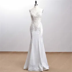 2021 Цветочная вышивка, кружевное платье для выпускного вечера, белое длинное свадебное платье, новый стиль, длинная юбка, сексуальные вечерние платья с v-образным вырезом на подтяжках