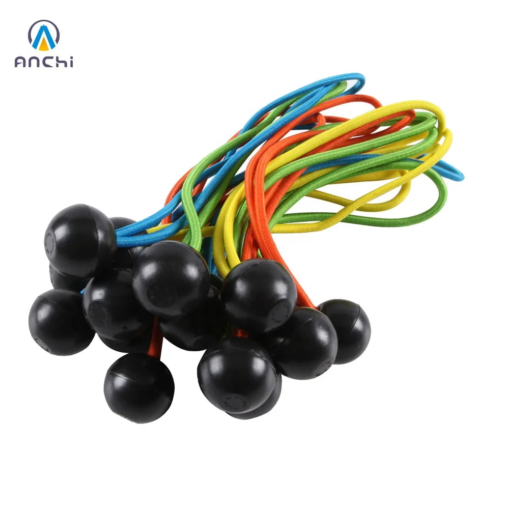 4mm Colored elastic bungee ball cord for tents 22cm
