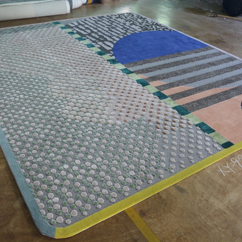 Hotel Carpet OEM Lobby Hand tufting Carpet Wool And Silk Contemporary Large Size Custom Carpet