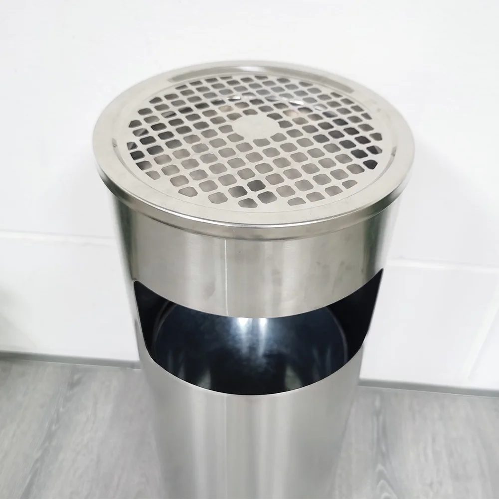 Hotel Ashtray Standing Metal Public Waste Metal Garbage Container Ashtray Dustbin Indoor Recycle Bins