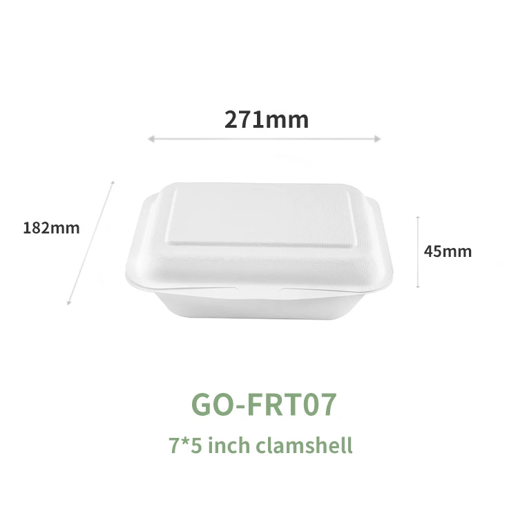 
Compostable Disposable Bagasse Food Container Biodegradable Sugarcane Bagasse Packaging Boxes 