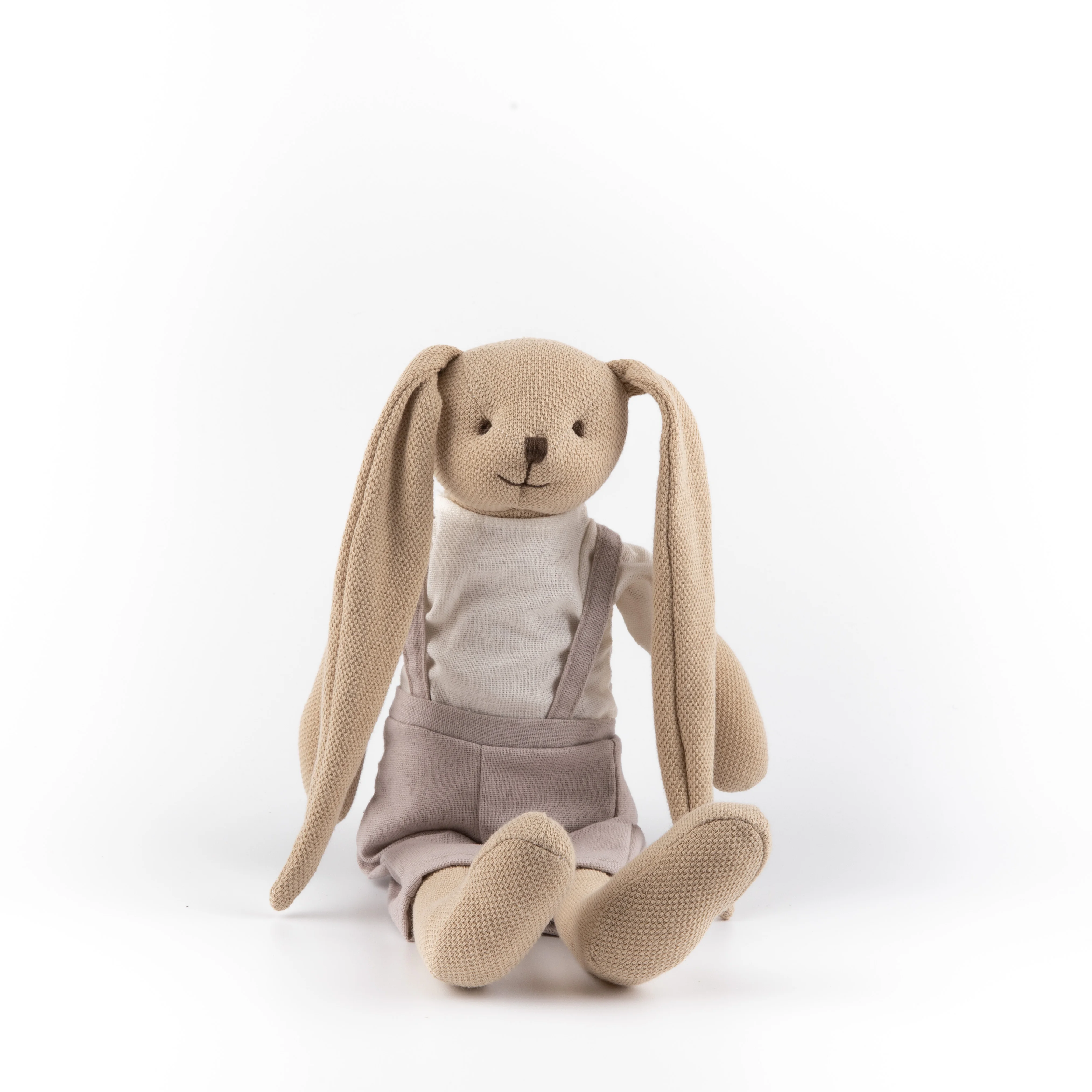 Cotton and hemp dress cute soft long eared rabbit accompany comfort doll