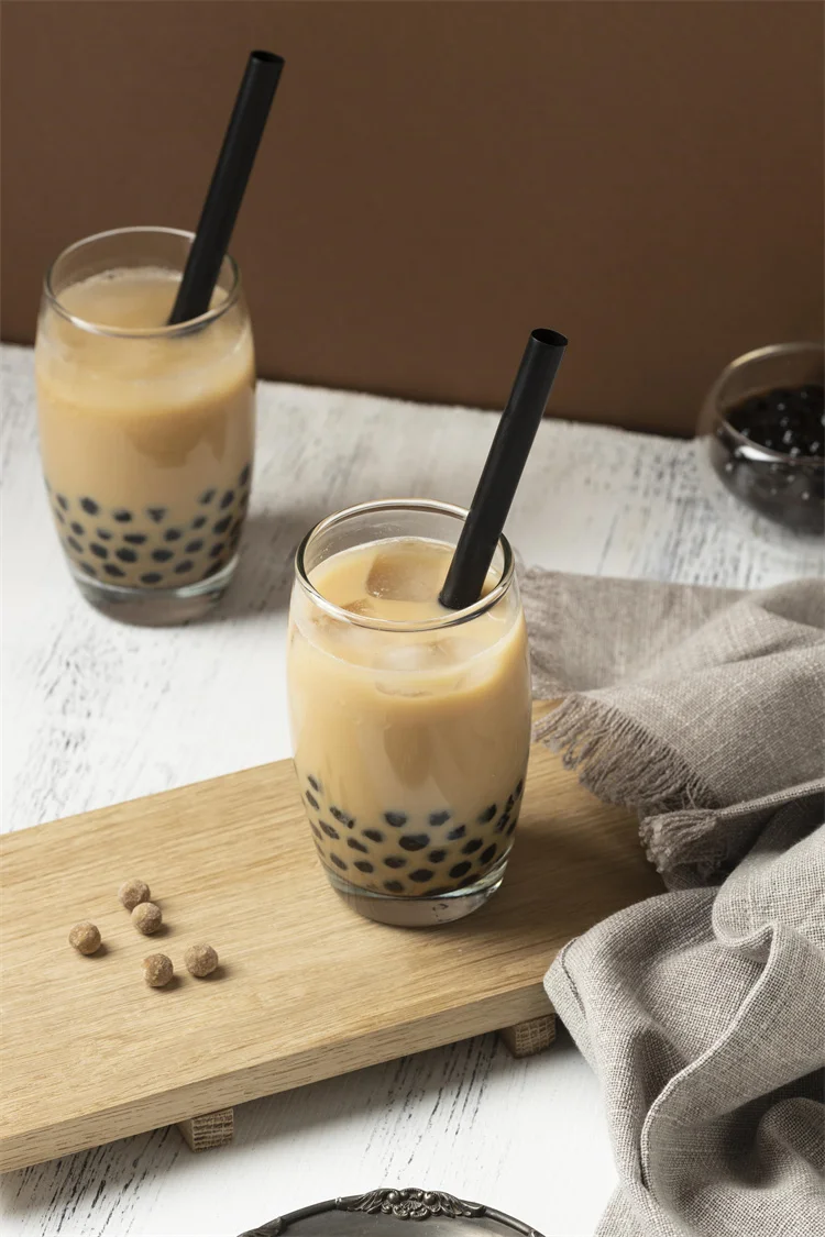 Brown Sugar Black Tapioca Pearls Boba Taiwanese Bubble Tea Ingredients 8.5 MM For Export