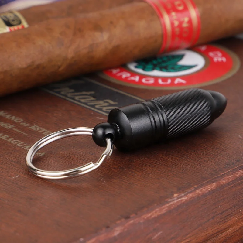 Aluminum  Blade Sharp Drill Cigar Hole Opener Cutter Cigar Punch Cutter With Key Chain
