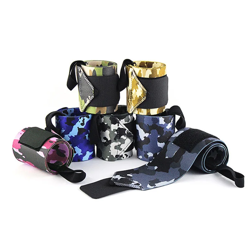 Custom logo camouflage wrist wraps brace for fitness weightlifting hand support home gym
