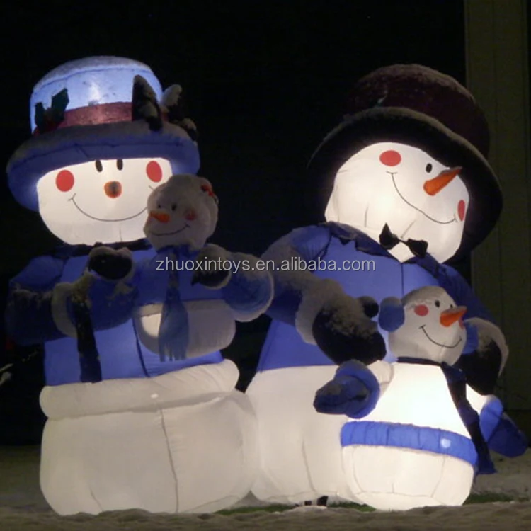 Cute Giant Christmas Inflatable Snowman Family Holiday Lawn Decorations