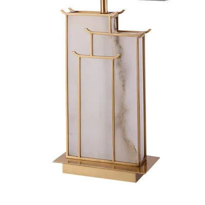 new modern marble creative decoration simple living room bedroom study bedside table lamp silk lamp shade