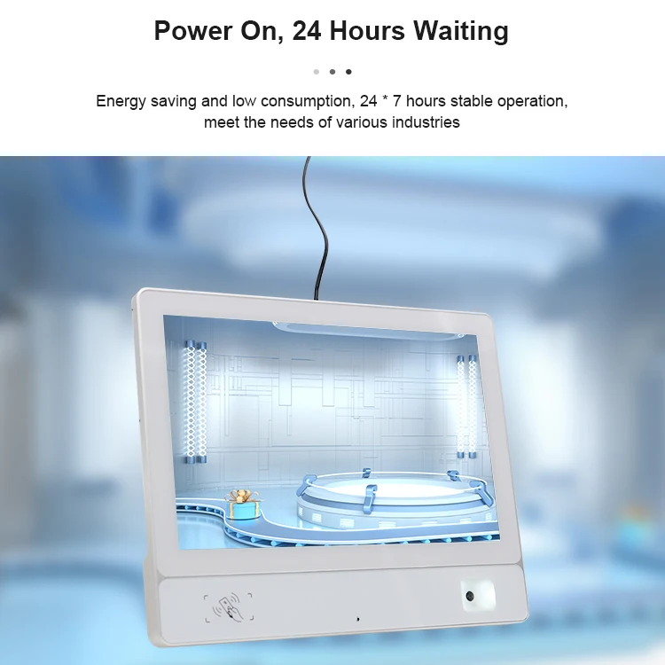 Professional CNC AL case  Qr Code Price Checker Touch Screen 10.1 Android All In One tablets with NFC reader VESA wall mount