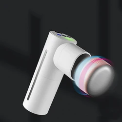 Heated Massage Gun Mini White Handheld Deep Tissue Percussion Massager Gun with Heat and Cool Head for Pain Relief