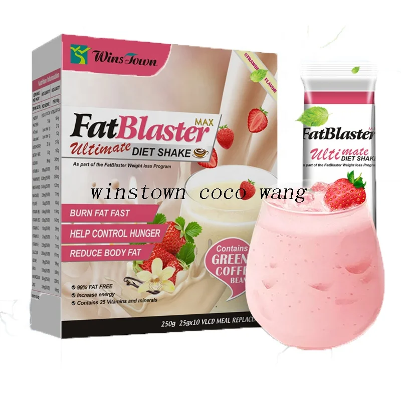 
Private label fat burner meal replacement milk winstown fat blaster Strawberry diet shake green coffee for lose weight 